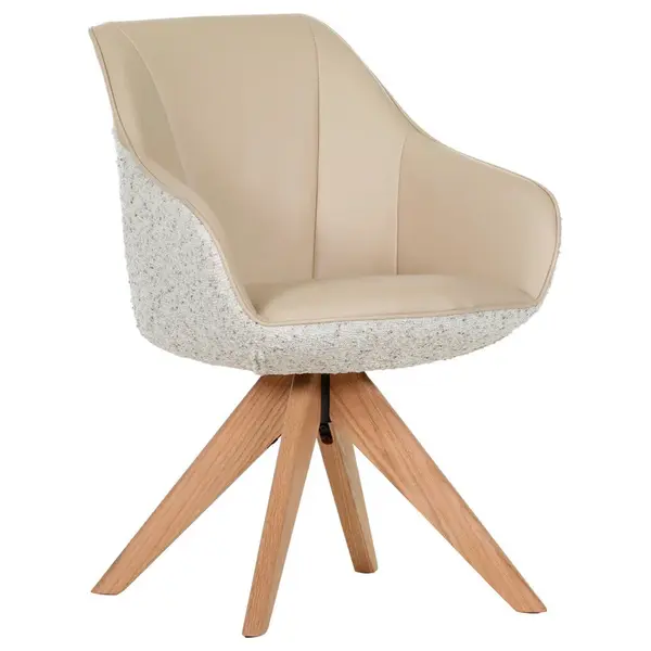 Landscape ŽIDLE S PODRUČKAMI, vzhled kůže, plochá tkanina, krémová, béžová