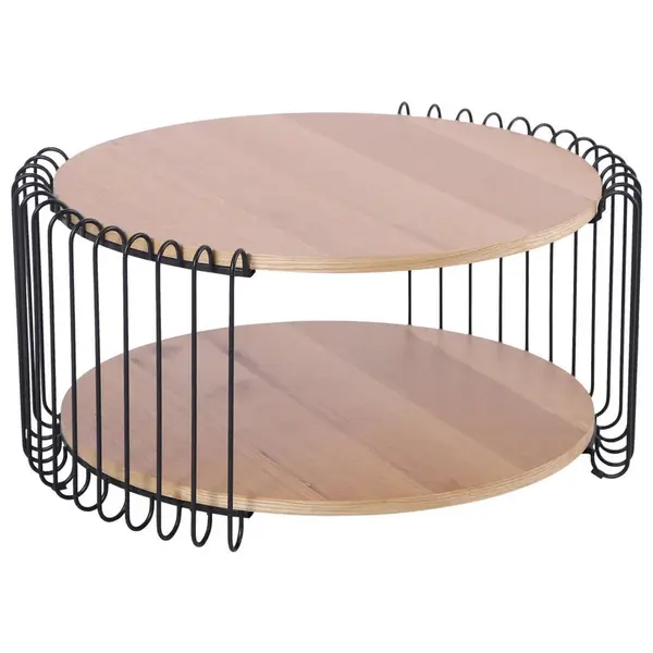 Stylife KONFERENČNÍ STOLEK, černá, barvy dubu, dřevo, kov, kompozitní dřevo, 80/80/38 cm