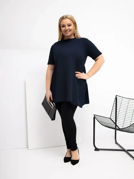 Plus size tunika v námořnické modré