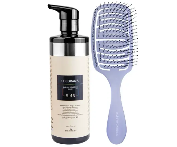 Semi-permanentní regenerační maska Kléral Colorama 8.46 - 500 ml, světlá čokoládová blond + kartáč zdarma + dárek zdarma