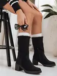 Čierne čižmy na podpätku