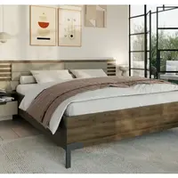 Postel s nočními stolky Barea 180x200, béžová/dub atlantic