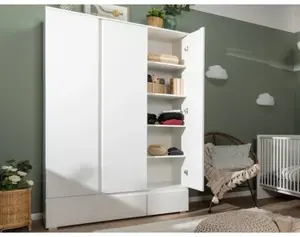 Šatní skříň Image, 122 cm, bílá