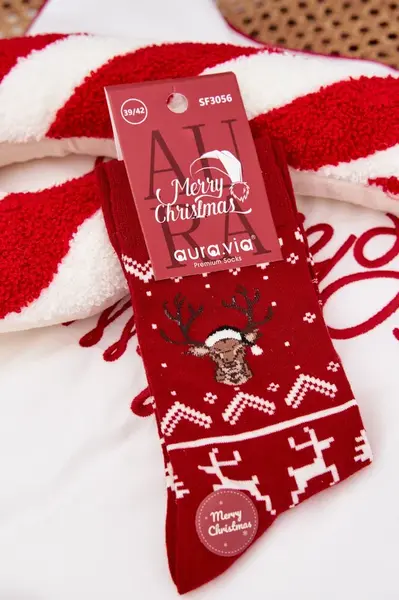 Vánoční ponožky Aura.via s motivem soba