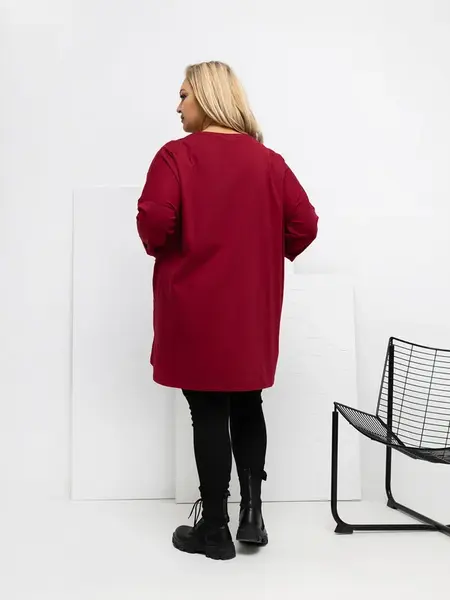 Bordová plus size tunika