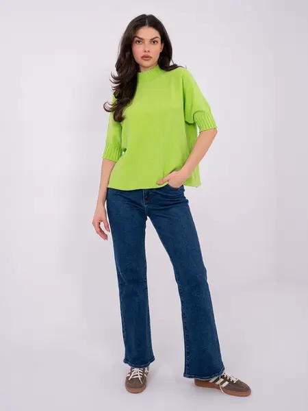 Limetkový svetr s krátkým rukávem