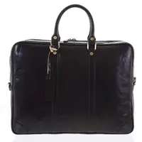 Kožená business taška čierna - Delami Paolo