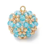 Electroplate Glass & Round Rocailles & Glass Pearl Beaded Pendants