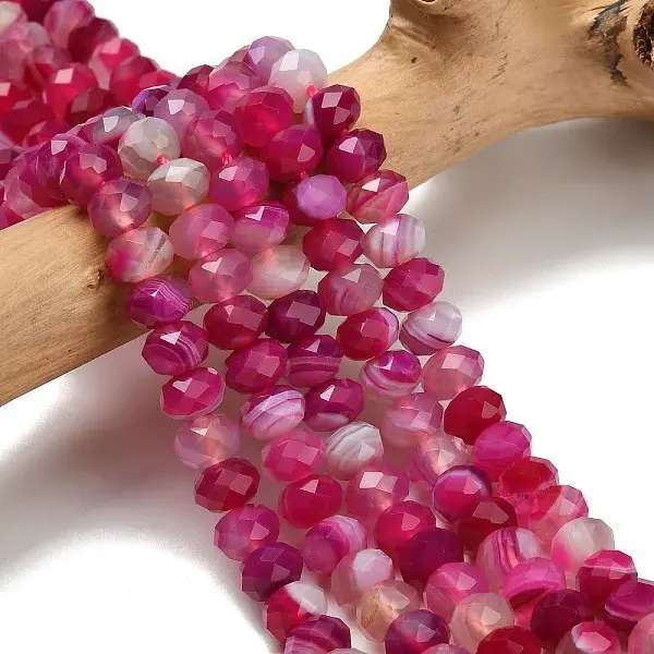 Natural Banded Agate Beads Strands