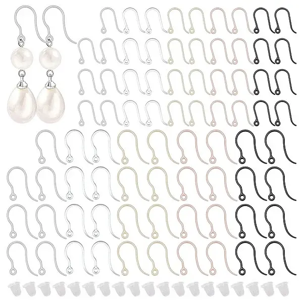 100Pcs 10 Styles PC Plastic Earring Hooks
