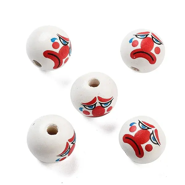 Printed Wood European Beads