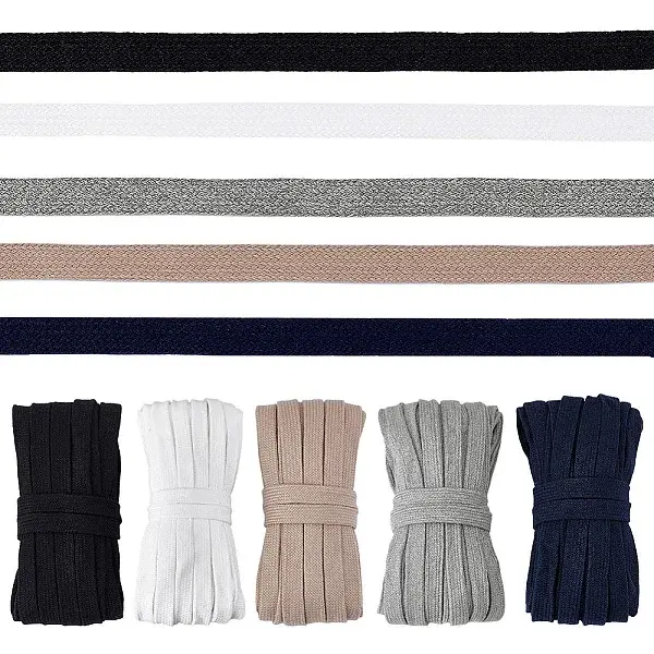 50M 5 Colors Flat Cotton Braided Cord