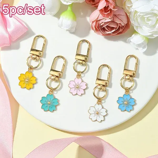 Alloy Enamel Sakura Pendant Decorations
