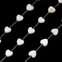 Handmade 304 Stainless Steel Shell Heart Link Chains