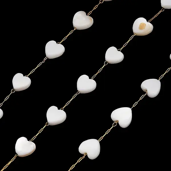 Handmade 304 Stainless Steel Shell Heart Link Chains