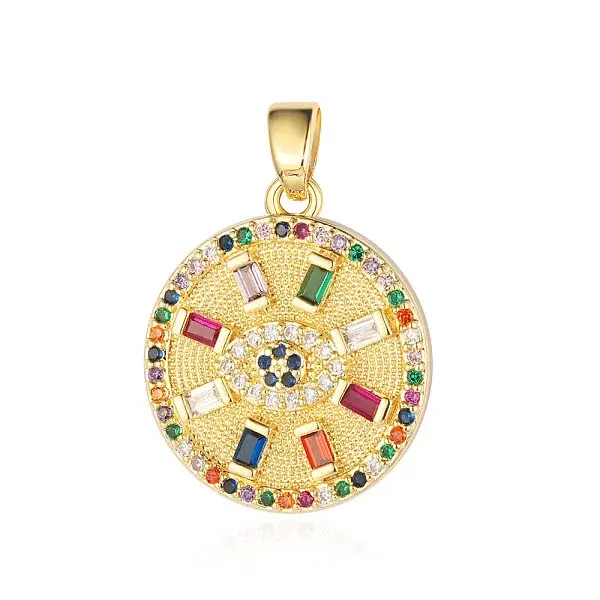 Brass Micro Pave Cubic Zirconia Pendants