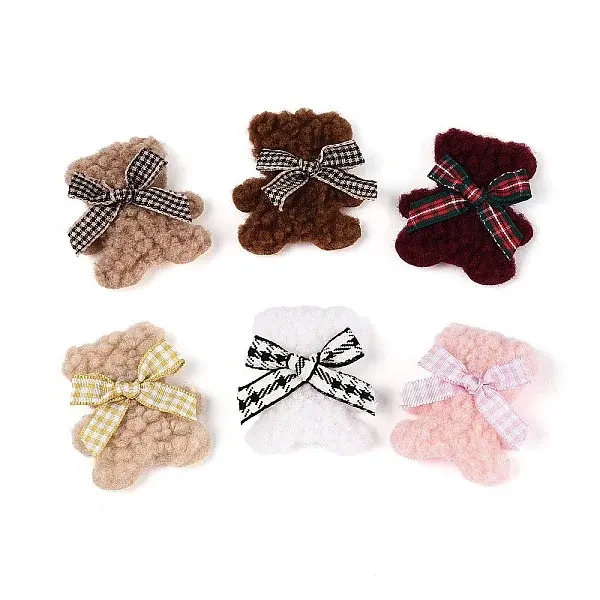 Bear with Bow Sew on Cloth Patches