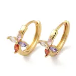 Flower Cubic Zirconia Hoop Earrings