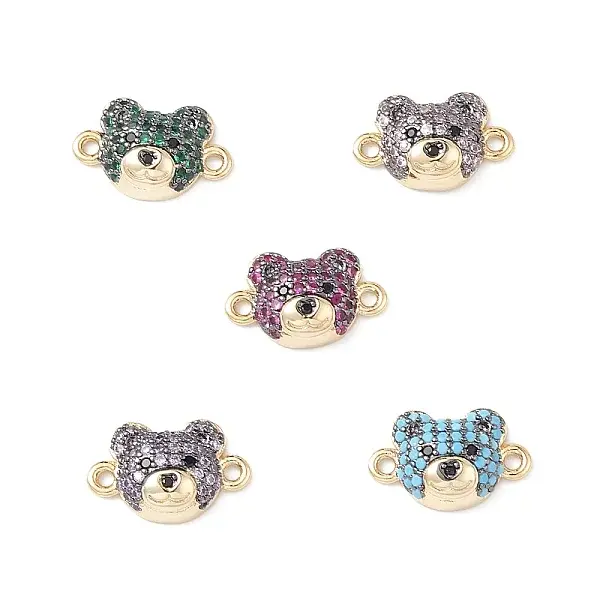 Brass Micro Pave Cubic Zirconia Connector Charms