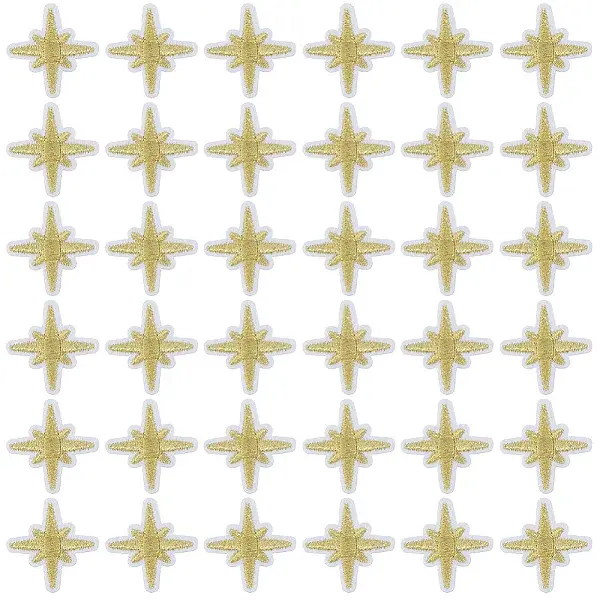 100Pcs Star Computerized Embroidery Cloth Self Adhesive Patches