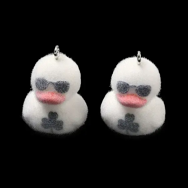 Flocking Opaque Resin Pendants