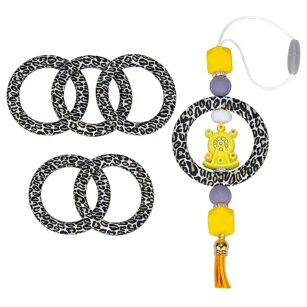 5Pcs Ring Food Grade Eco-Friendly Silicone Beads