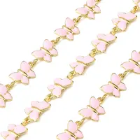 Brass Enamel Butterfly Link Chains