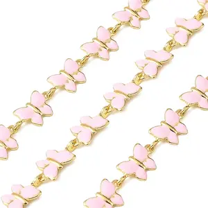 Brass Enamel Butterfly Link Chains