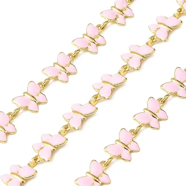 Brass Enamel Butterfly Link Chains