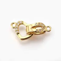 Brass Micro Pave Cubic Zirconia Fold Over Clasps