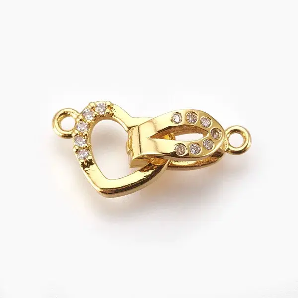 Brass Micro Pave Cubic Zirconia Fold Over Clasps