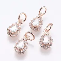 Brass Micro Pave Cubic Zirconia Charms