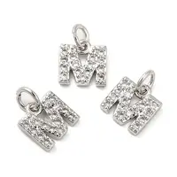 Brass Micro Pave Grade AAA Cubic Zirconia Charms
