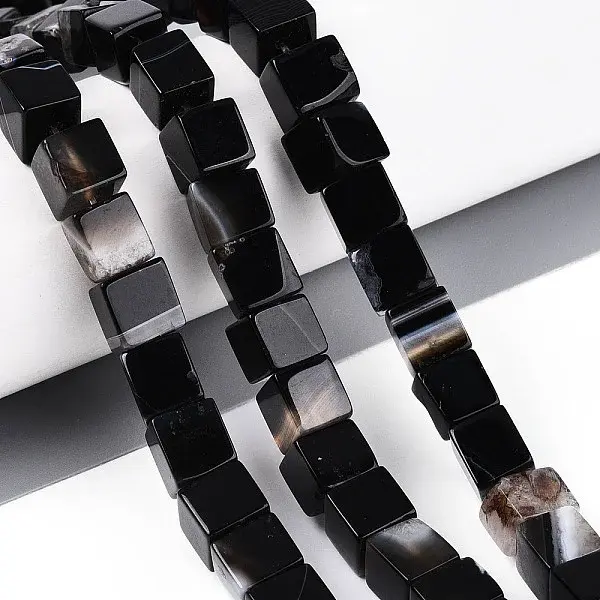 Natural Black Agate Beads Strands