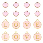 32Pcs 5 Styles Golden Plated Alloy Enamel Charms