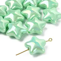 10Pcs UV Plating Plastic Beads