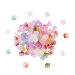 100Pcs Transparent Spray Painted Glass Beads