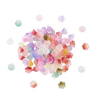 100Pcs Transparent Spray Painted Glass Beads
