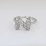 Brass Micro Pave Clear Cubic Zirconia Cuff Rings