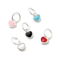 925 Sterling Silver Enamel Heart Charms