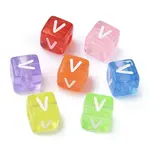 Spray Painted Transparent Acrylic Beads