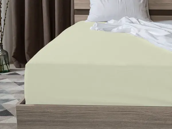 Jersey prostěradlo světle krémové 90 x 200 cm