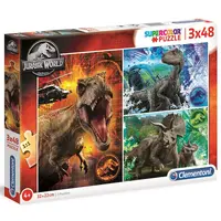 Clementoni - Puzzle Supercolor 3x48 Jurský svět