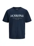 JACK & JONES Tričko 'JJDevin Daytona'  námornícka modrá / biela