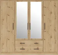 Šatní skříň Smart SR1 Varianta: Se zrcadlem, Barva korpusu + barva dveří: Dub artisan