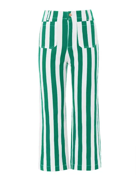 Imily Bela Džínsy  zelená / biela