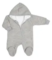 Baby Nellys Pletený overal s kapucí, CUTE - šedý, vel.56