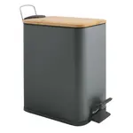 Spirella Spirella pedálový odpadkový kôš erik tmavo šedá oceľ bambusové veko 5 l 10.22584