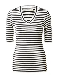 InWear Tričko 'Dagna'  čierna / biela