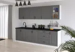 Kuchyňská linka 260 cm Stilo 3 - Bílá + Dust Grey